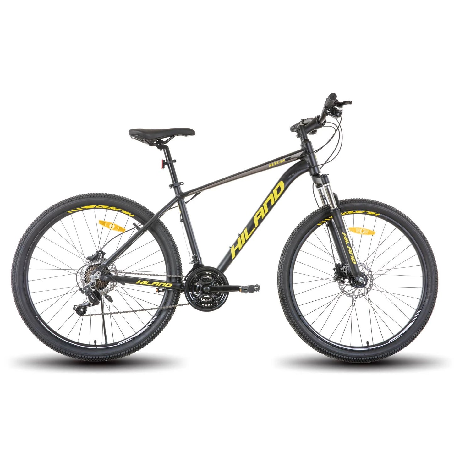 Hiland Aluminum Mountain Bike 21 Speeds, Hydraulic Disc-Brakes, Lock-Out Suspension Fork, 27.5 inch Wheel, Bike for Men Mens