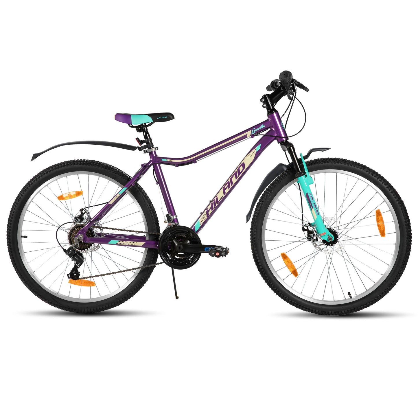 HILAND 26 27.5Inch Mountain Bike for Women Girl, 21 Speed with Suspension Fork, Aluminum Frame MTB, Adult Ladies Bike