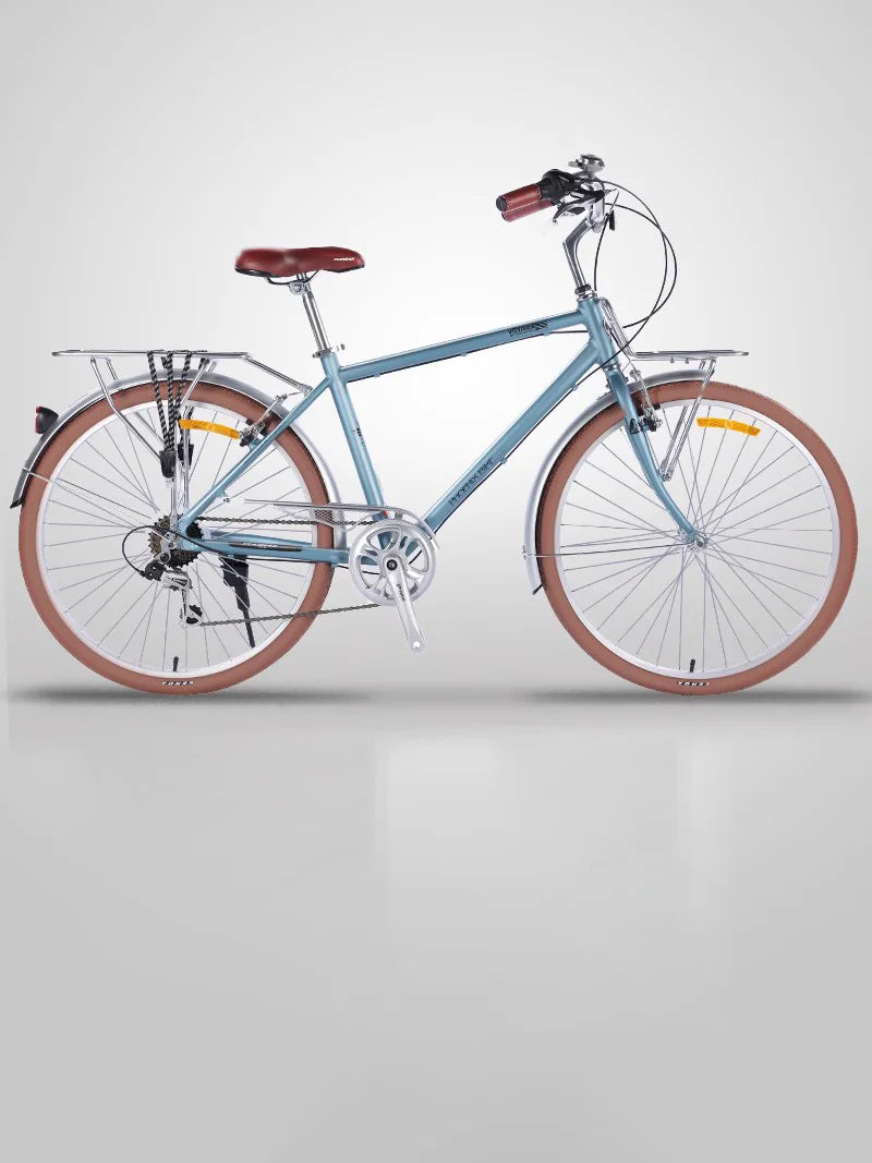 Bicycle with Variable Speed for Men and Women, Urban Commuting Bike, Cycling Bike, 7-Speed, Retro Style, 26 in