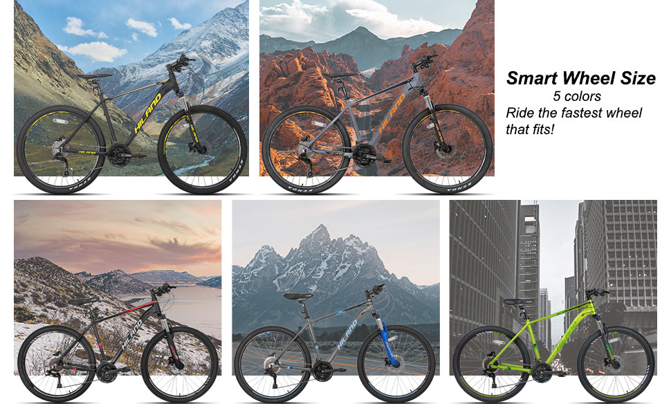 Hiland Aluminum Mountain Bike 21 Speeds, Hydraulic Disc-Brakes, Lock-Out Suspension Fork, 27.5 inch Wheel, Bike for Men Mens