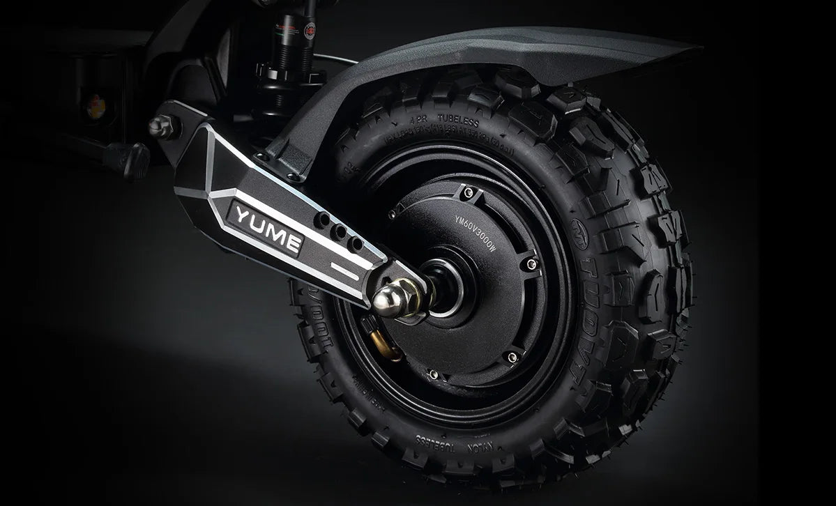 Dual 3000W motors deliver a staggering 6000W peak output, propelling the scooter to a top speed of 85 km/h