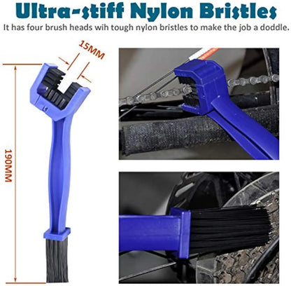 Bike Chain Cleaner Kit, Clean Chains Scrubber Gear Brush Maintenance Cleaning Tool Set for Road Bicycle Mountain Bikes MTB