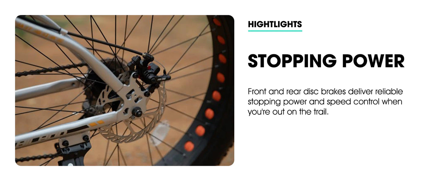 Hiland 20 Inch Kids' Bicycles Fat Tire Mountain Bike for  Age 5 + Years, Shimano 7-Speed, Dual-Disc Brake,Kids BeachBicycle