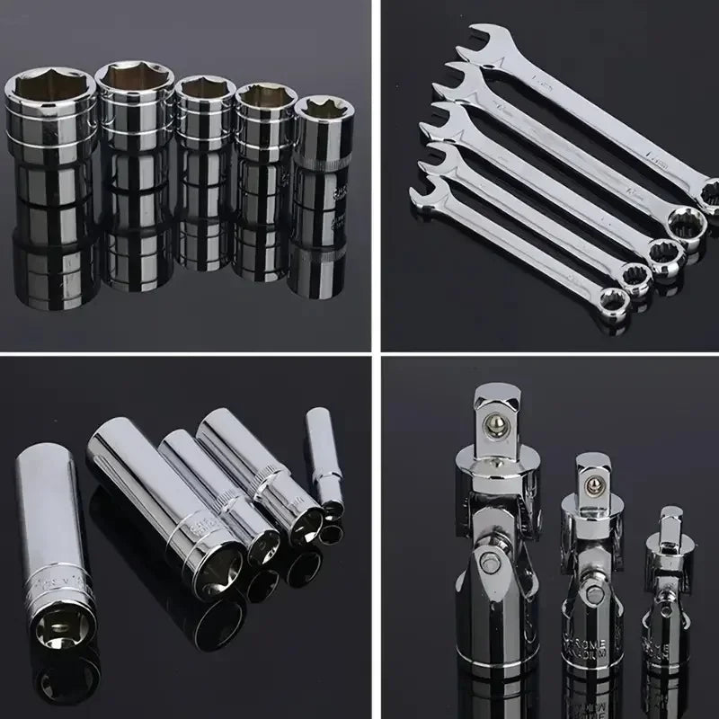 vxx For Good 53/46 Piece 1/4-Inch Mechanics Tool Kit With Quick-Release Ratchet Screwdriver Kit Extension  Manual Use On Automob