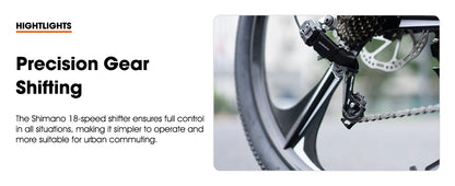 HILAND Mountain Bike, 3 Spokes, 18 Speeds Drivetrain, Aluminum Frame 26 Inch Wheels, Disc-Brake Bike for Men Women Men's MTB