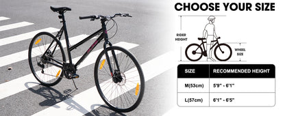 HILAND Cityrad 700C Herren Damen Student Aluminiumlegierung Pendler Stadtfahrrad, 7-Gang, mit Schutzblechen, Gepäckträger