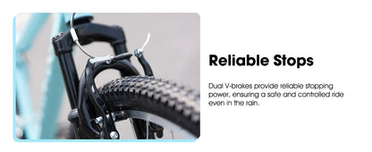 Hiland 26-inch Women's Mountain Bike, 18-Speed Shift, Mountain Bike with Front and Rear V-Brakes, Sturdy Mountain Bike for Women