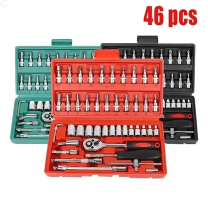 vxx For Good 53/46 Piece 1/4-Inch Mechanics Tool Kit With Quick-Release Ratchet Screwdriver Kit Extension  Manual Use On Automob