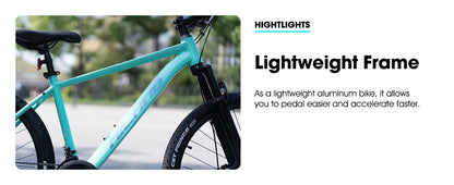 HILAND 26 inch aluminum alloy mountain bike for men and women, 21 speed bike with mechanical disc brakes, front suspension fork