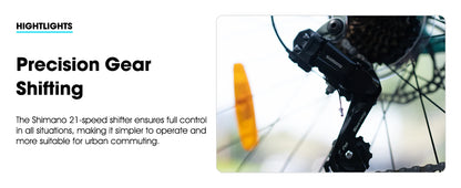 HILAND 26 inch aluminum alloy mountain bike for men and women, 21 speed bike with mechanical disc brakes, front suspension fork