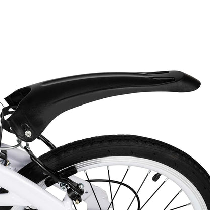 White Folding Bike Foldable City Bike Adult 20 Commute Bicycle 6Speed Gears