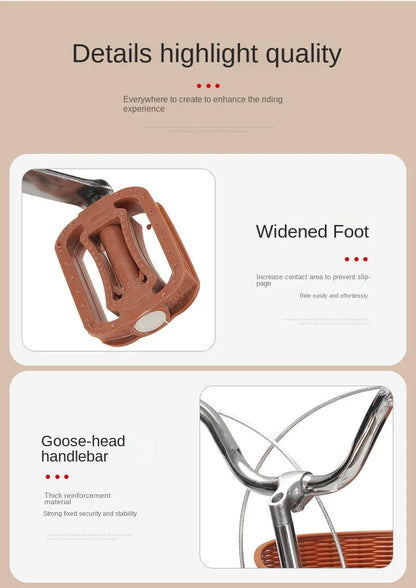 Cooya Adult Bike Women's Commuter Bike 26inch Lightweight Retro College Student Campus Bike Commuting Bike Inflatable Black Tire