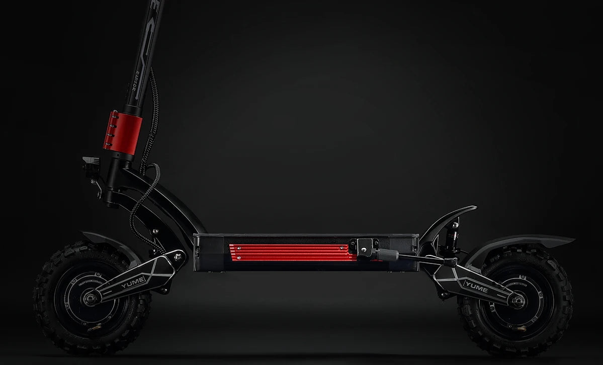 Dual 3000W motors deliver a staggering 6000W peak output, propelling the scooter to a top speed of 85 km/h