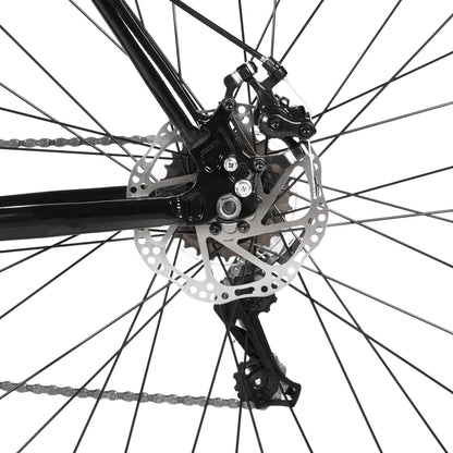 HILAND Cityrad 700C Herren Damen Student Aluminiumlegierung Pendler Stadtfahrrad, 7-Gang, mit Schutzblechen, Gepäckträger