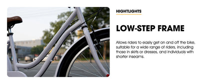 HILAND 26 inch Beach Cruiser Bike for Men and Women, 7 Speed Adult Bicycle with Rear Rack, Retrospec Commuter City Bicycle