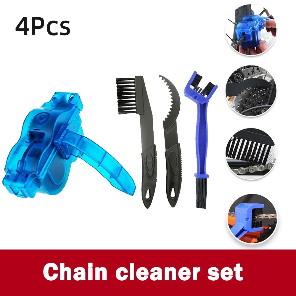 Bike Chain Cleaner Kit, Clean Chains Scrubber Gear Brush Maintenance Cleaning Tool Set for Road Bicycle Mountain Bikes MTB
