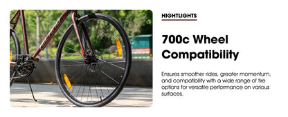 Hiland 700C Men's and Women's Road Bike, Lightweight Aluminum Frame, 7-Speed Dual Disc Brake Racing, 28-Inch Commuter Road Bike