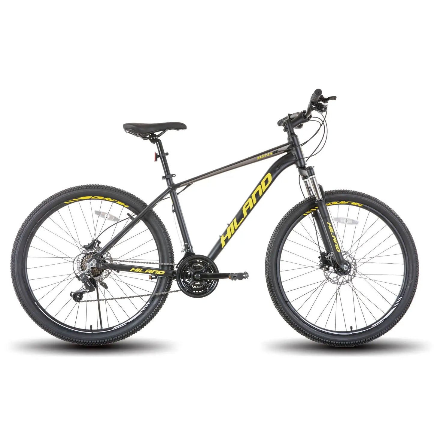 Hiland Aluminum Mountain Bike 21 Speeds, Hydraulic Disc-Brakes, Lock-Out Suspension Fork, 27.5 inch Wheel, Bike for Men Mens