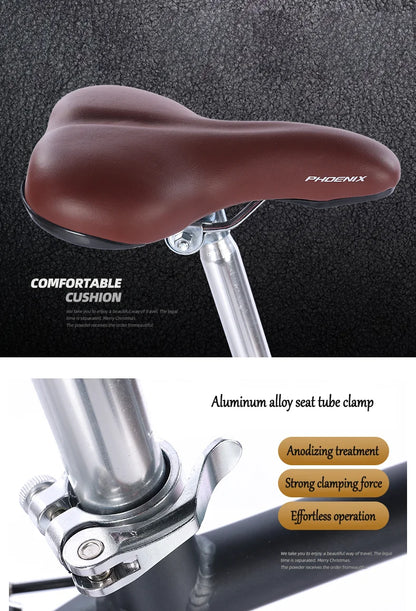 Bicycle with Variable Speed for Men and Women, Urban Commuting Bike, Cycling Bike, 7-Speed, Retro Style, 26 in