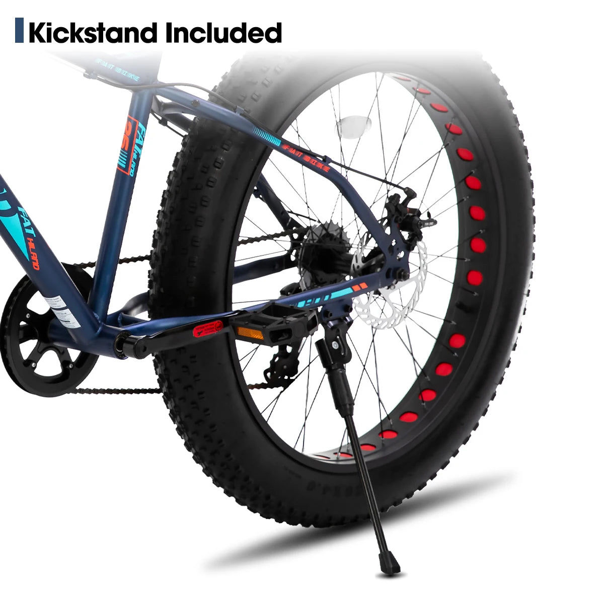 Hiland 20 Inch Kids' Bicycles Fat Tire Mountain Bike for  Age 5 + Years, Shimano 7-Speed, Dual-Disc Brake,Kids BeachBicycle