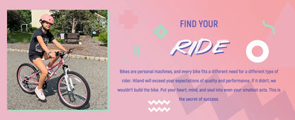 Hiland  24 Inch Mountain Bike for Kids Age 7,Front Suspension Fork Kids' Bicycles for Boys Girls Multiple Colors Baby Walker