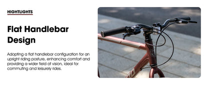 Hiland 700C Men's and Women's Road Bike, Lightweight Aluminum Frame, 7-Speed Dual Disc Brake Racing, 28-Inch Commuter Road Bike