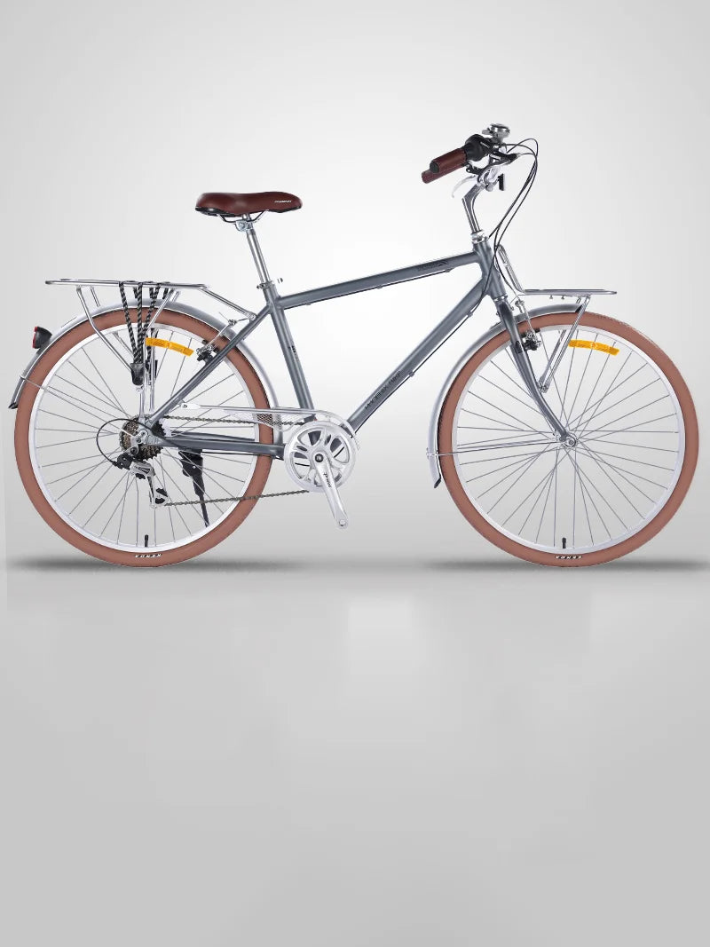 Bicycle with Variable Speed for Men and Women, Urban Commuting Bike, Cycling Bike, 7-Speed, Retro Style, 26 in