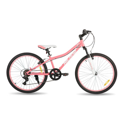Hiland  24 Inch Mountain Bike for Kids Age 7,Front Suspension Fork Kids' Bicycles for Boys Girls Multiple Colors Baby Walker