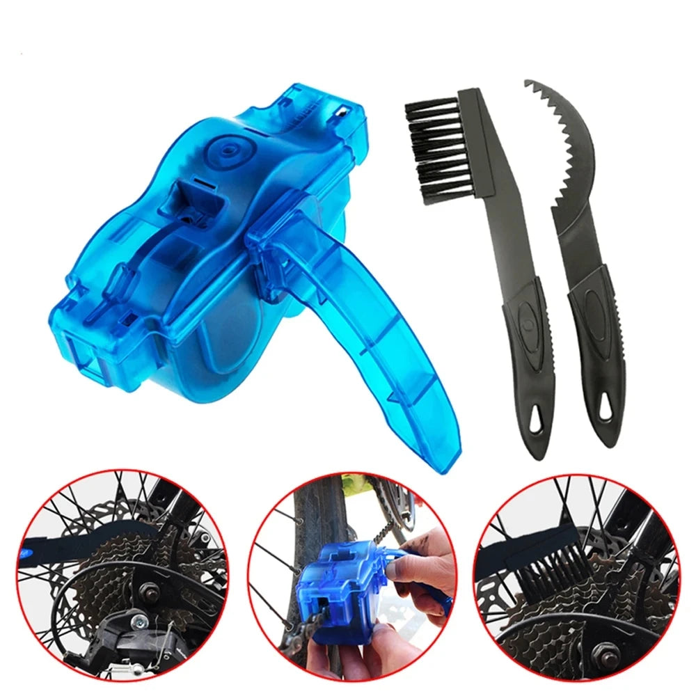 Bike Chain Cleaner Kit, Clean Chains Scrubber Gear Brush Maintenance Cleaning Tool Set for Road Bicycle Mountain Bikes MTB