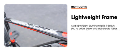 HILAND Mountain Bike, 3 Spokes, 18 Speeds Drivetrain, Aluminum Frame 26 Inch Wheels, Disc-Brake Bike for Men Women Men's MTB