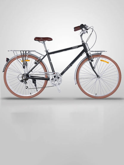Bicycle with Variable Speed for Men and Women, Urban Commuting Bike, Cycling Bike, 7-Speed, Retro Style, 26 in