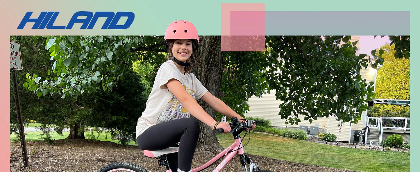 Hiland  24 Inch Mountain Bike for Kids Age 7,Front Suspension Fork Kids' Bicycles for Boys Girls Multiple Colors Baby Walker