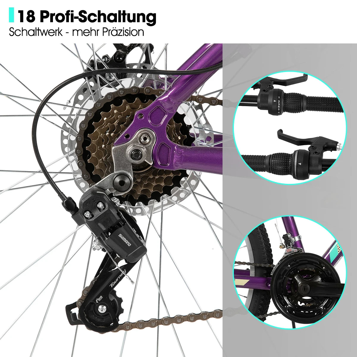 HILAND 26 27.5Inch Mountain Bike for Women Girl, 21 Speed with Suspension Fork, Aluminum Frame MTB, Adult Ladies Bike