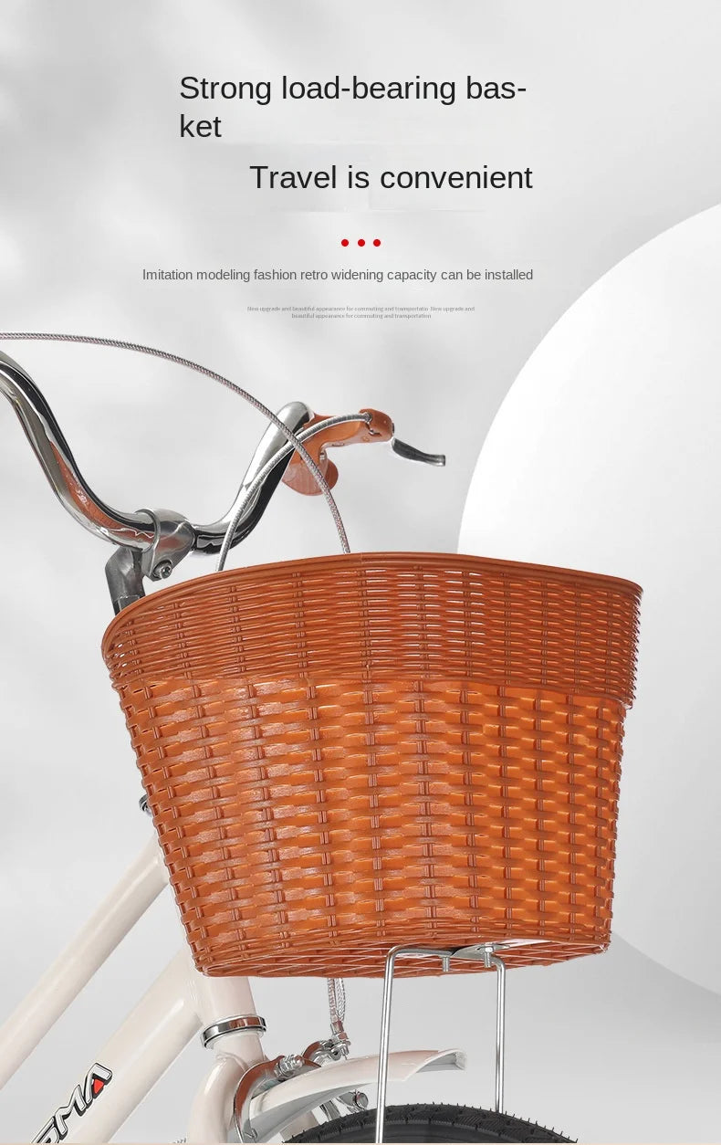 Cooya Adult Bike Women's Commuter Bike 26inch Lightweight Retro College Student Campus Bike Commuting Bike Inflatable Black Tire