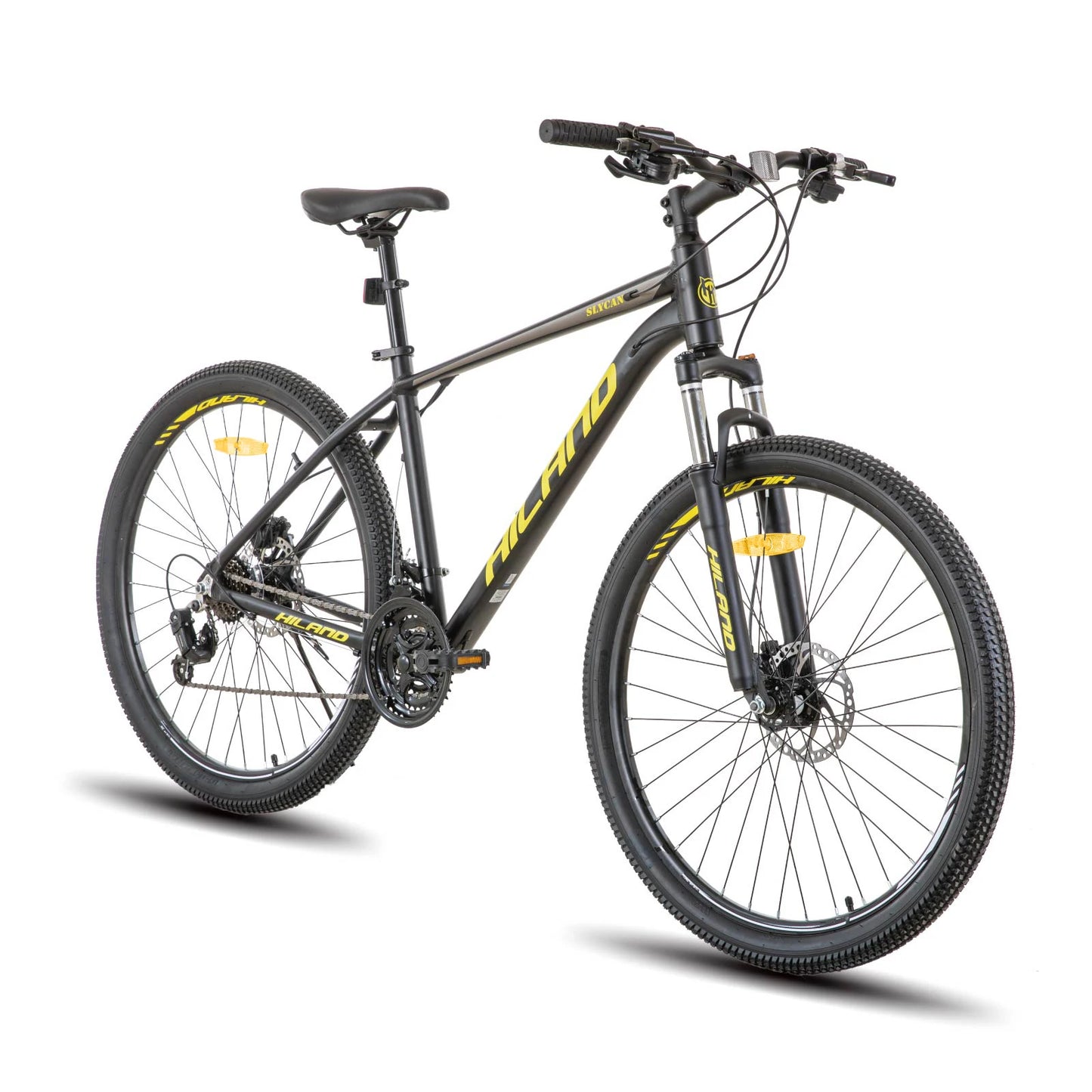 Hiland Aluminum Mountain Bike 21 Speeds, Hydraulic Disc-Brakes, Lock-Out Suspension Fork, 27.5 inch Wheel, Bike for Men Mens