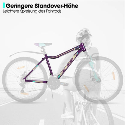 HILAND 26 27.5Inch Mountain Bike for Women Girl, 21 Speed with Suspension Fork, Aluminum Frame MTB, Adult Ladies Bike