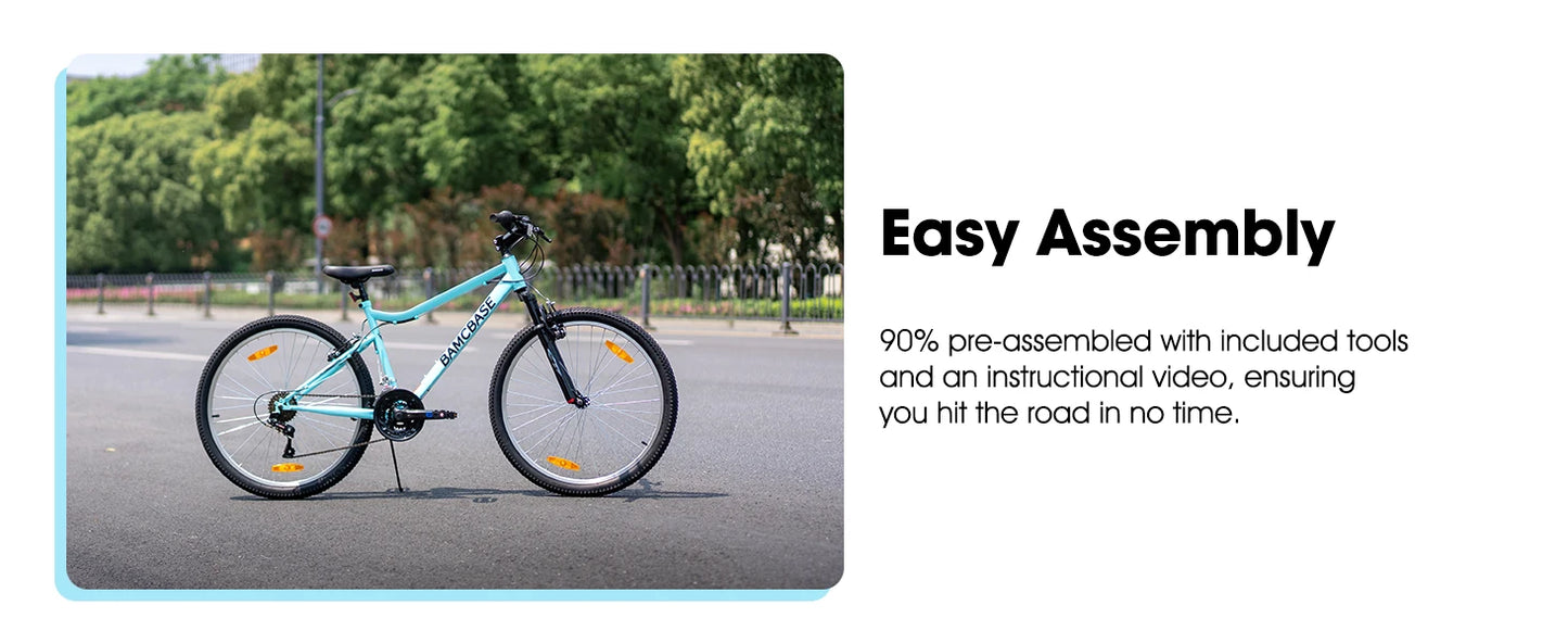 Hiland 26-inch Women's Mountain Bike, 18-Speed Shift, Mountain Bike with Front and Rear V-Brakes, Sturdy Mountain Bike for Women