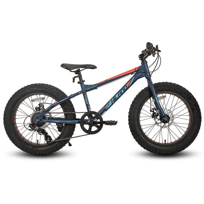 Hiland 20 Inch Kids' Bicycles Fat Tire Mountain Bike for  Age 5 + Years, Shimano 7-Speed, Dual-Disc Brake,Kids BeachBicycle