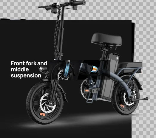 Folding E-bike 350W Brushless Motor 48V7.8AH Lithium Battery Electric Bicycle High Carbon Steel Frame 14 Inch Tire Electric Bike
