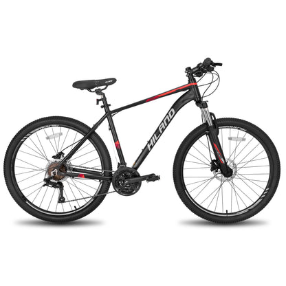Hiland Aluminum Mountain Bike 21 Speeds, Hydraulic Disc-Brakes, Lock-Out Suspension Fork, 27.5 inch Wheel, Bike for Men Mens