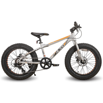 Hiland 20 Inch Kids' Bicycles Fat Tire Mountain Bike for  Age 5 + Years, Shimano 7-Speed, Dual-Disc Brake,Kids BeachBicycle