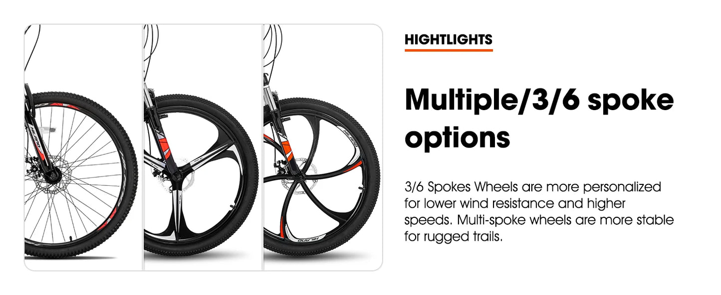 Hiland Mountain Bike, Multi-Spokes,Shimano 21 Speeds Drivetrain,Aluminum Frame 26 inch Wheels, Men's MTB Bicycle
