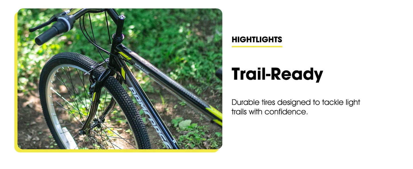 Hiland 24 26 inch Mountain Bike for Men Women, 21 Speeds High-Carbon Steel Frame, Sport Cycling MTB Bicycle for Adult