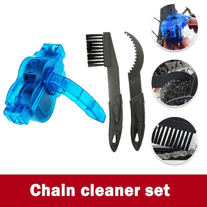 Bike Chain Cleaner Kit, Clean Chains Scrubber Gear Brush Maintenance Cleaning Tool Set for Road Bicycle Mountain Bikes MTB