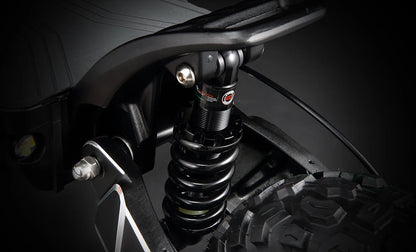 Dual 3000W motors deliver a staggering 6000W peak output, propelling the scooter to a top speed of 85 km/h