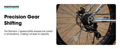 Hiland 20 Inch Kids' Bicycles Fat Tire Mountain Bike for  Age 5 + Years, Shimano 7-Speed, Dual-Disc Brake,Kids BeachBicycle