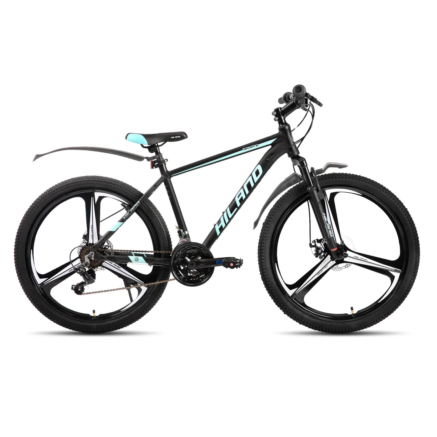 HILAND Mountain Bike, 3 Spokes, 18 Speeds Drivetrain, Aluminum Frame 26 Inch Wheels, Disc-Brake Bike for Men Women Men's MTB