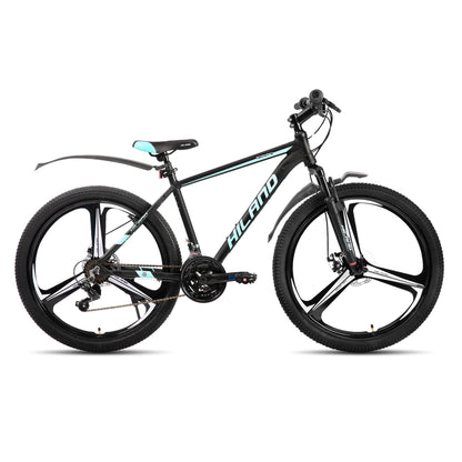 HILAND Mountain Bike, 3 Spokes, 18 Speeds Drivetrain, Aluminum Frame 26 Inch Wheels, Disc-Brake Bike for Men Women Men's MTB