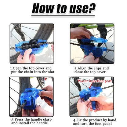 Bike Chain Cleaner Kit, Clean Chains Scrubber Gear Brush Maintenance Cleaning Tool Set for Road Bicycle Mountain Bikes MTB