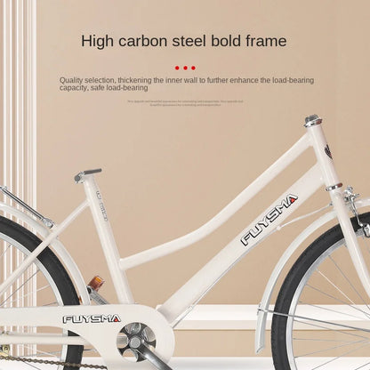 Cooya Adult Bike Women's Commuter Bike 26inch Lightweight Retro College Student Campus Bike Commuting Bike Inflatable Black Tire